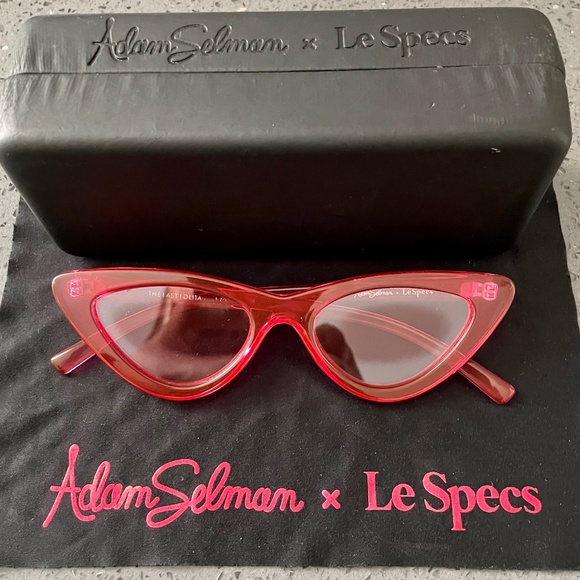 ADAM SELMAN X LE SPECS THE LAST LOLITA CAT-EYE ROSE TINTED SUNGLASSES - Picture 2 of 13